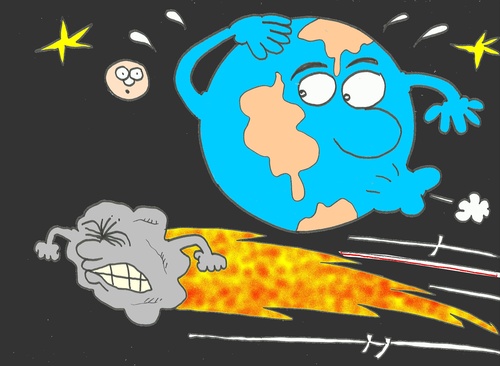 Cartoon: Aphosis 2011- 2028-2036 (medium) by yasar kemal turan tagged world,meteorite,aphosis