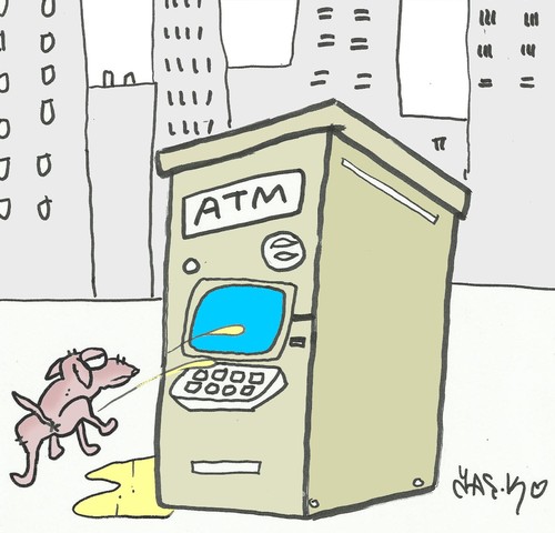 Cartoon: atm (medium) by yasar kemal turan tagged atm