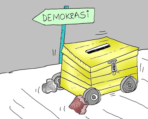 Cartoon: attack on election (medium) by yasar kemal turan tagged attack,on,election