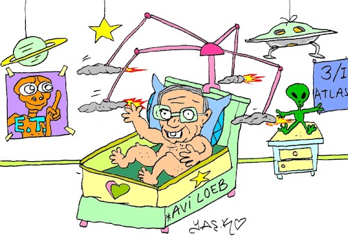 Cartoon: Avi Loeb (medium) by yasar kemal turan tagged avi,loeb