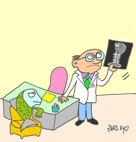 Cartoon: awn (medium) by yasar kemal turan tagged awn,fish,patient