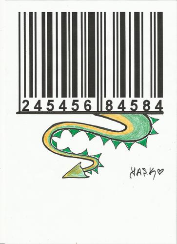 Cartoon: bar code (medium) by yasar kemal turan tagged code,bar