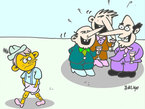Cartoon: big liars (medium) by yasar kemal turan tagged pinocchio,politicians,liars,big