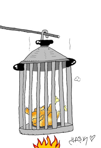 Cartoon: cage (medium) by yasar kemal turan tagged cage