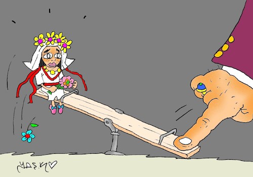Cartoon: child brides (medium) by yasar kemal turan tagged child,brides