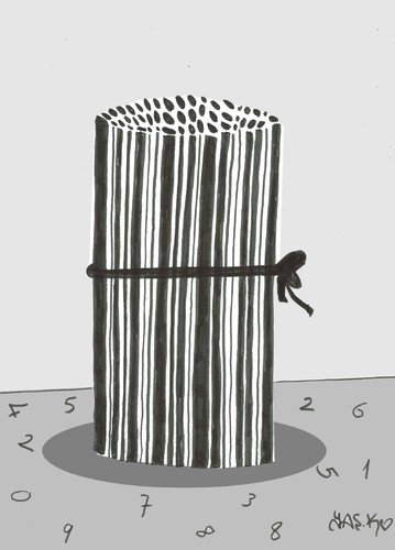 Cartoon: crisis (medium) by yasar kemal turan tagged crisis,barcode,economy