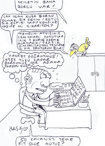 Cartoon: debt (medium) by yasar kemal turan tagged debt