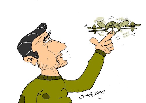 Cartoon: Drone Dreams (medium) by yasar kemal turan tagged drone,dreams