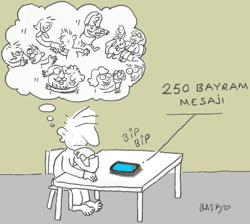 Cartoon: Eid al-Fitr message (medium) by yasar kemal turan tagged eid,al,fitr,message