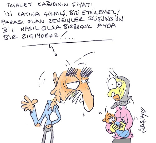 Cartoon: expensive toilet paper (medium) by yasar kemal turan tagged expensive,toilet,paper