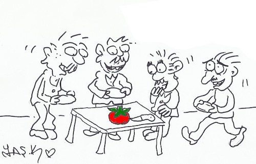 Cartoon: Expensive tomato (medium) by yasar kemal turan tagged expensive,tomato