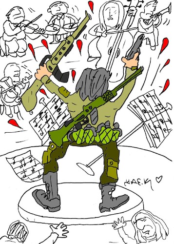 Cartoon: fascist chief (medium) by yasar kemal turan tagged fascist,chief