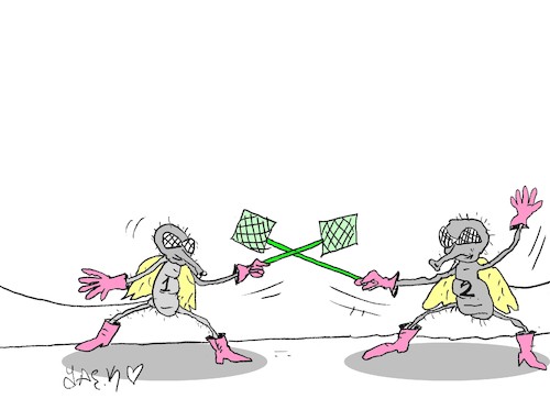 Cartoon: fencing (medium) by yasar kemal turan tagged fencing