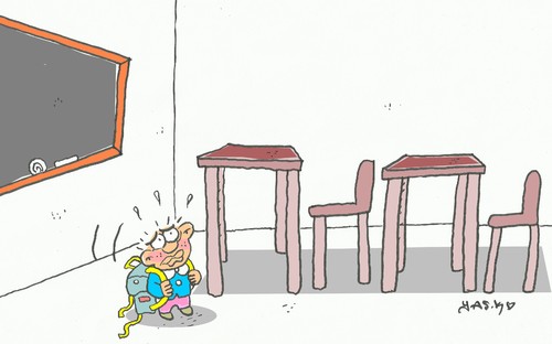 Cartoon: education in Turkey (medium) by yasar kemal turan tagged age,of,years,five