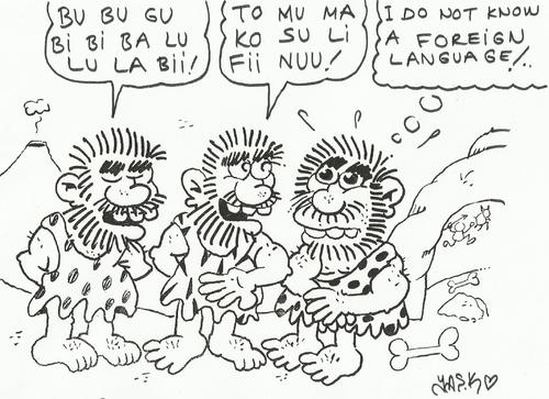 Cartoon: foreign language (medium) by yasar kemal turan tagged language,foreign