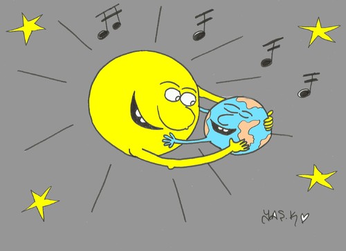 Cartoon: big dance (medium) by yasar kemal turan tagged dance,big,world,mondo,sole,danza,grande,sun