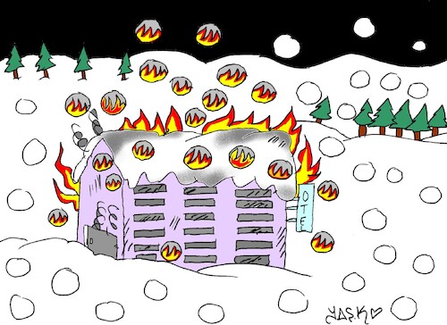 Cartoon: hot winter (medium) by yasar kemal turan tagged hot,winter