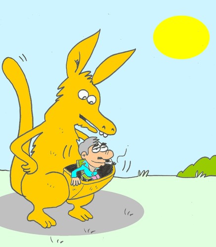 Cartoon: intruder (medium) by yasar kemal turan tagged intruder,kangaroo