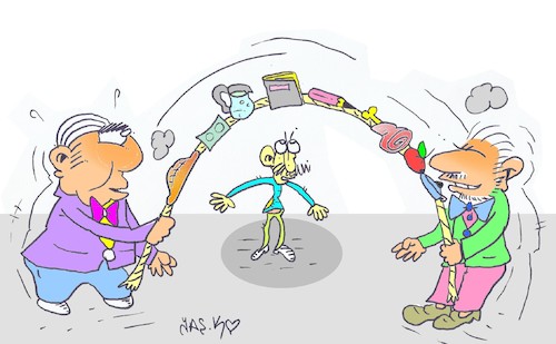 Cartoon: jump rope game (medium) by yasar kemal turan tagged jump,rope,game