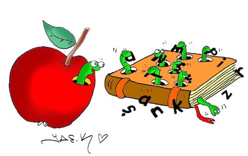 Cartoon: love book (medium) by yasar kemal turan tagged love,book