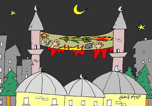 Cartoon: mahya (medium) by yasar kemal turan tagged mahya