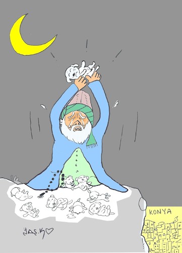 Cartoon: Mevlana (medium) by yasar kemal turan tagged mevlana