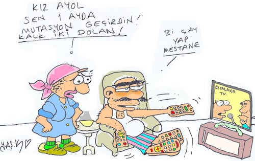 Cartoon: mutasyon (medium) by yasar kemal turan tagged mutasyon