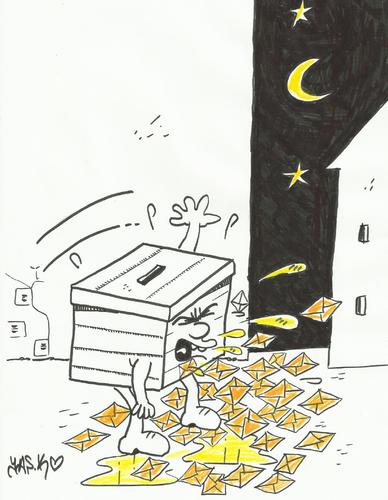 Cartoon: NAUSEA-ballot box (medium) by yasar kemal turan tagged turkey,box,election,ballot