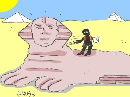 Cartoon: new threat (medium) by yasar kemal turan tagged new,threat
