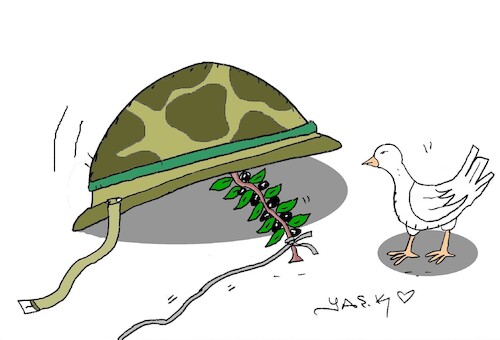 Cartoon: peace is in danger (medium) by yasar kemal turan tagged peace,is,in,danger