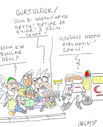 Cartoon: quarantine (medium) by yasar kemal turan tagged quarantine