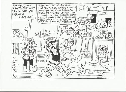 Cartoon: rambo (medium) by yasar kemal turan tagged rambo