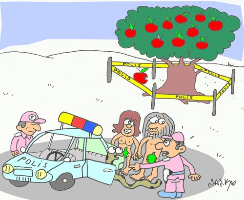 Cartoon: scene of crime (medium) by yasar kemal turan tagged scene,of,crime