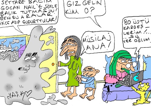 Cartoon: sea saliva (medium) by yasar kemal turan tagged sea,saliva