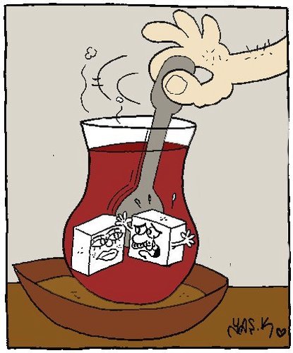 Cartoon: spoons and sugars (medium) by yasar kemal turan tagged sugars,and,spoons
