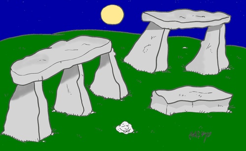 Cartoon: Stonehenge and stone (medium) by yasar kemal turan tagged stonehenge,stone,love