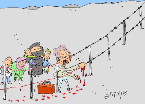 Cartoon: suffering (medium) by yasar kemal turan tagged suffering