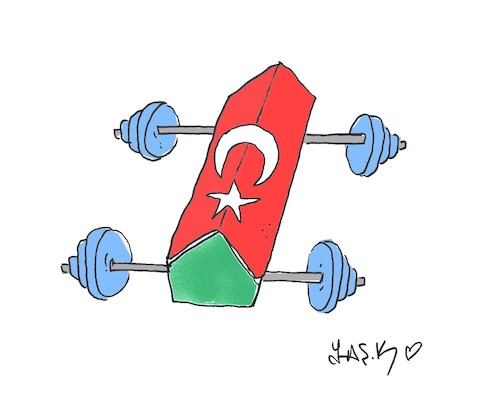 Cartoon: suleymanoglu (medium) by yasar kemal turan tagged suleymanoglu