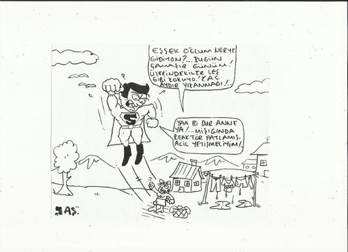 Cartoon: superman (medium) by yasar kemal turan tagged superman