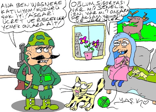 Cartoon: the mercenary Wagner (medium) by yasar kemal turan tagged the,mercenary,wagner