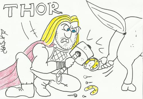 Cartoon: !!!!THOR!!!! (medium) by yasar kemal turan tagged thor