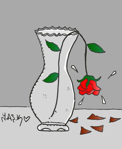 Cartoon: thorn of love (medium) by yasar kemal turan tagged thorn,of,love