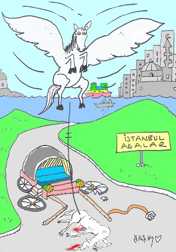Cartoon: Torture of horses in Istanbul (medium) by yasar kemal turan tagged torture,of,horses,in,istanbul