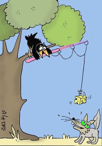 Cartoon: trap (medium) by yasar kemal turan tagged crow,and,trapfox