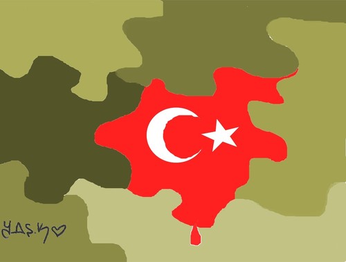 Cartoon: Treacherous attack (medium) by yasar kemal turan tagged treacherous,attack