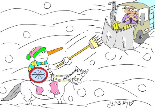 Cartoon: white and machine (medium) by yasar kemal turan tagged white,and,machine