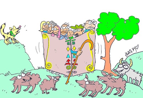 Cartoon: whole family (medium) by yasar kemal turan tagged whole,family