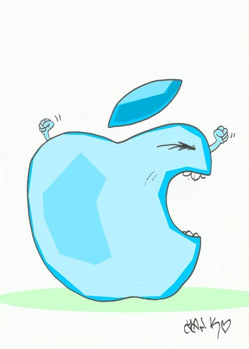 Cartoon: sleep -yawn (medium) by yasar kemal turan tagged yawn,sleep,jobs,iphone,apple