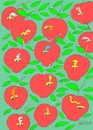Cartoon: organic farming (small) by yasar kemal turan tagged agriculture,drug,apple,worm