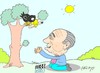 Cartoon: Alfred Hitchcock (small) by yasar kemal turan tagged alfred,hitchcock,crow,pro,puro,fox,movies